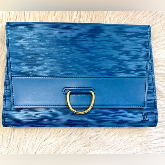 SOLD❌Authentic LOUIS VUITTON Clutch Bag Jena Blue Epi - Picture 9 of 12